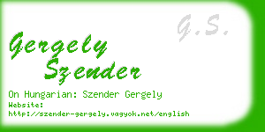 gergely szender business card